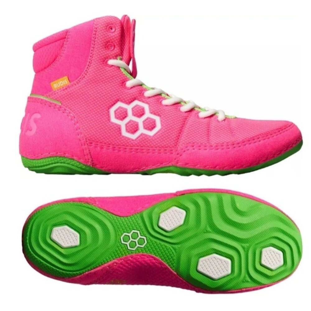 Rudis Colt 3.0 Wrestling Boxing Shoes Neon Pink Lime Green Mens Size 10.5